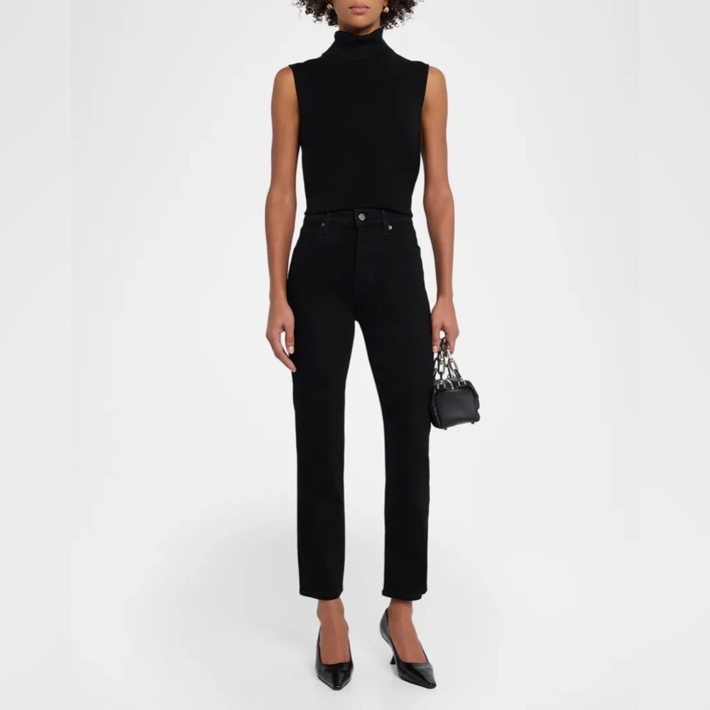Veronica Beard Dark Night Ryle High Slim Straight Rise Blue Jeans
